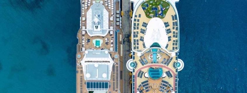 Cubierta barco de crucero, viaje perfecto